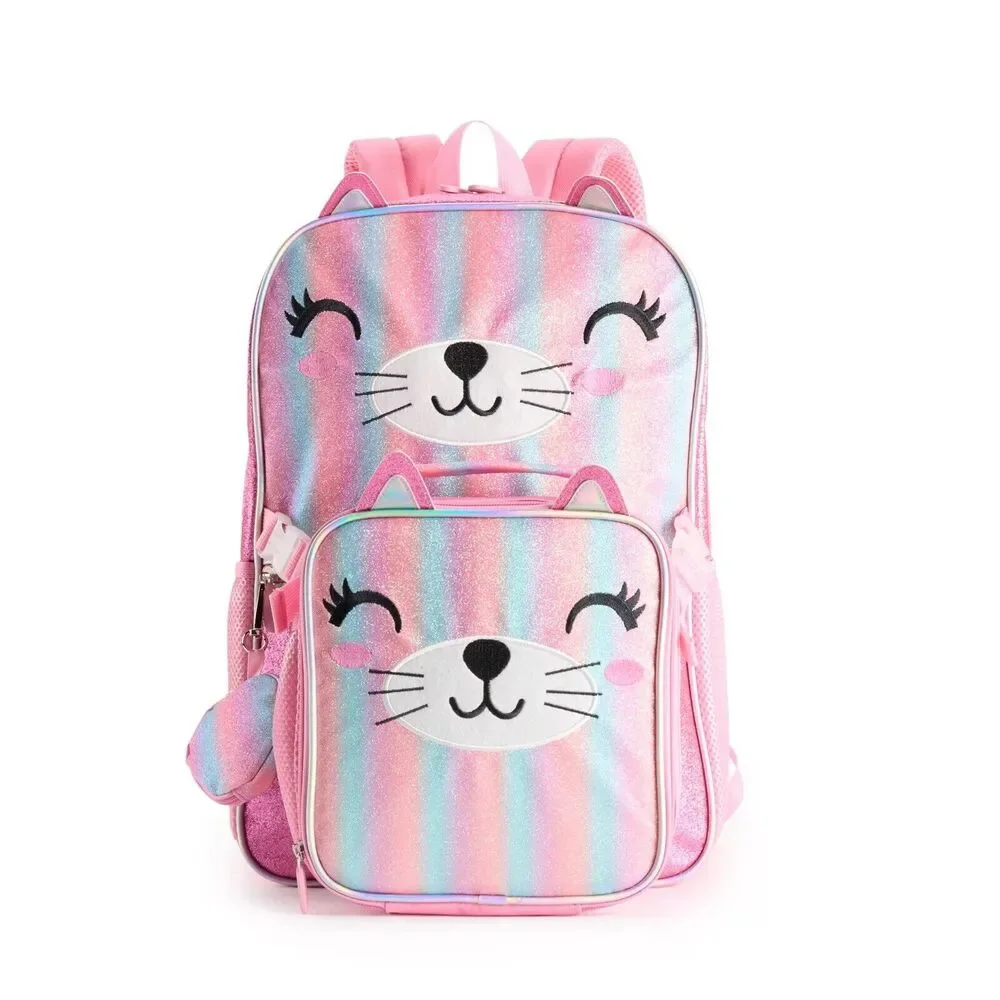 Fashion Shiny Kitty Backpack 2-Piece Set‎ NEW